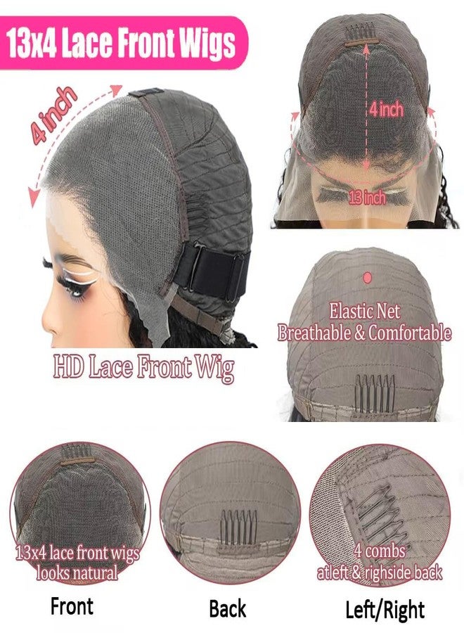 جينهونغز باروكة جينهونغزي بوب مجعدة، باروكة شعر بشري، باروكة أمامية دانتيل، باروكة بوب أمامية دانتيل 13x4، باروكة شعر بشري مجعدة عميقة أمامية دانتيل للنساء ذوات البشرة السمراء وخط الشعر الطبيعي، 8 بوصات - Image 4